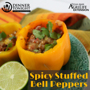 Spicy Stuffed Bell Peppers, a recipe by Dinner Tonight