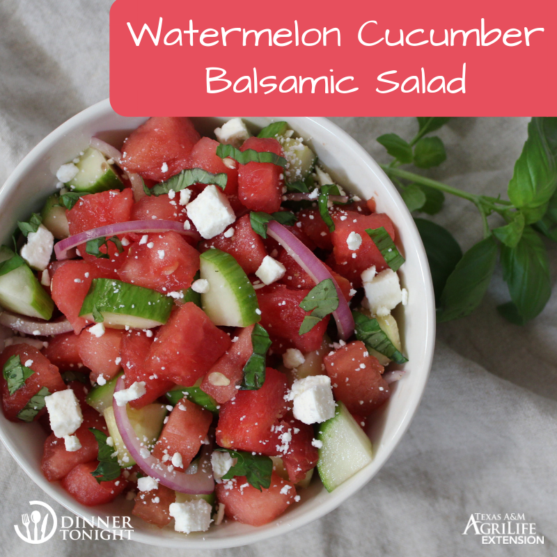 Watermelon Cucumber Balsamic Salad