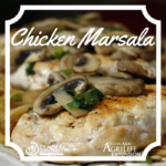 Picture shown is a chicken marsala, a dish by Dinner Tonight.