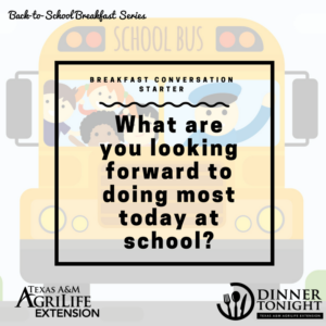 Conversation Starter: What are you looking forward to doing most at school today?
