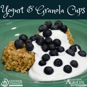 Yogurt and granola cups, a recipe by Dinner Tonight.