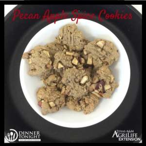 Pecan Apple Spice Cookies set on a plate.