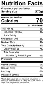 Zucchini Stir Fry Nutrition Facts Serving size (170g) servings per container 4 Amount per serving Calories 70 % Daily Value Total Fat 4 g 5 % Saturated Fat 0.5 g 3 % Trans Fat 0 g Cholesterol 0 mg 0 % Sodium 10 mg 0 % Total Carbohydrate 8 g 3 % Dietary Fiber 2 g 7 % Total Sugars 5 g Added Sugars 0 g 0 % Protein 2 g Vitamin D 0 mcg 0 % Calcium 29 mg 2 % Iron 1 mg 6 % Potassium 390 mg 8 %