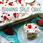 banana split cake slice